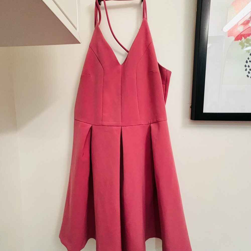 Elegant Pink fit and flare Sleeveless Dress